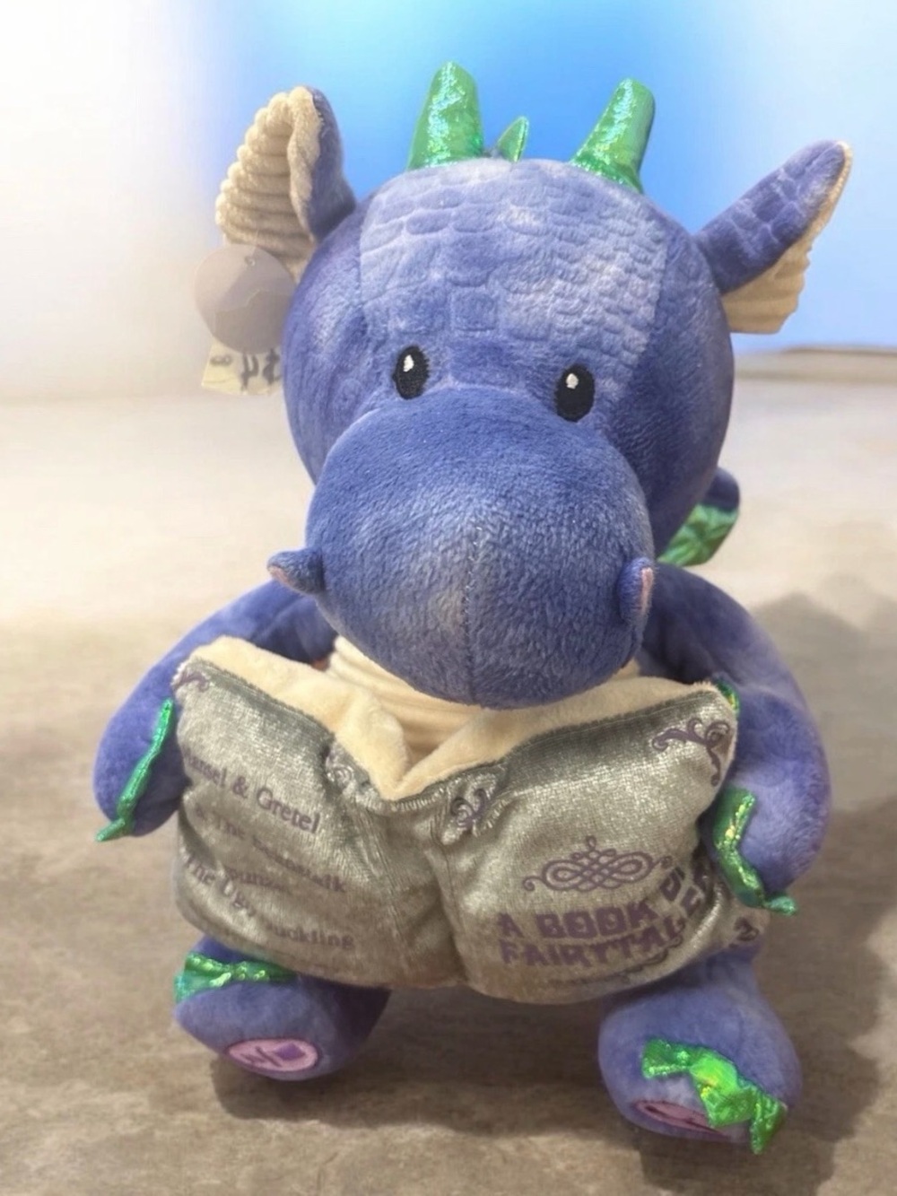 Blue Plush Dragon with Storybook - Kids Stuffed Animal